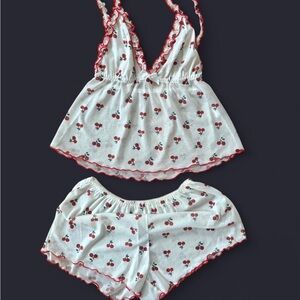 Cherry pattern pajama set